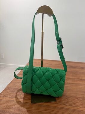 JW PEI Green Woven Mini Crossbody Bag